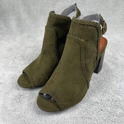 Botín para mujer Mia Oakes talla 7,5 M verde oliva con tira trasera sandalia de tacón bloque MH0274B Foto 1 de 4