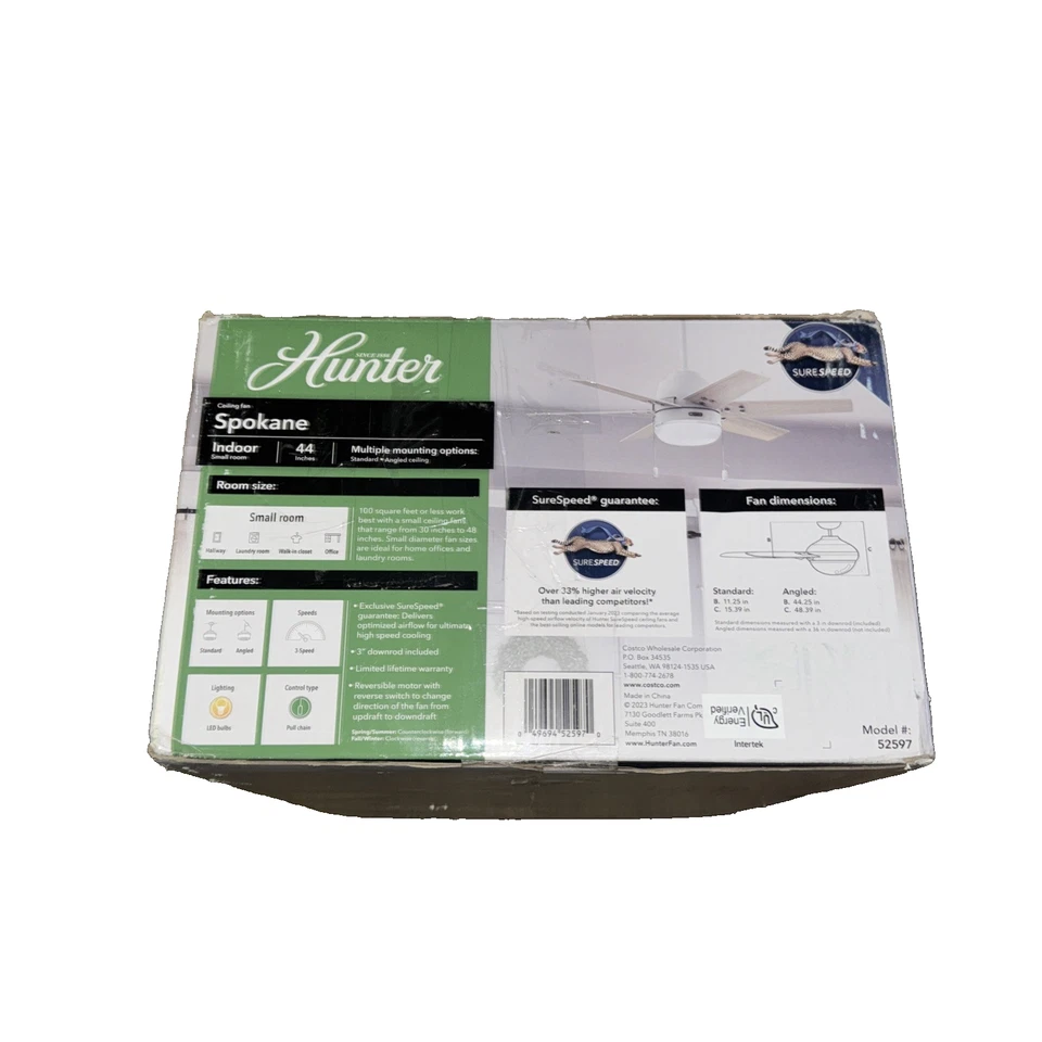 Hunter Spokane Led 44” Ceiling Fan - Image 1 of 4