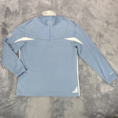 Nike Golf 1/2 Zip Pullover Mens L Blue White Fit Dry Performance The Hills CC - Image 1 of 4