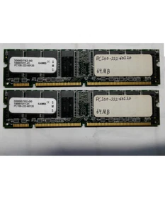 2Pcs 128Mb PC100 E222 ECC Unbuffered MHZ DDR1 RAM MEMORY (PC100-222-60120) - Picture 1 of 3