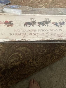 Thin Wood Christmas Sign/16” X 6”/“May You Never Be Too Grown Up To Search The… - Picture 1 of 8