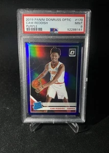 2019-20 Donruss Optic Cam Reddish Rated Rookie Purple Prizm #170 RC PSA 9 MINT - Imagen 1 de 2