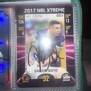 Darius Boyd Signed 2017 Xtreme Game Card NRL card Brisbane Broncos - Picture 1 of 1