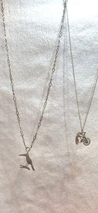 2 Silber Ketten 835 +925 38+32cm mit Anhänger 32g- Rennrad und Vogel beweglich - Bild 1 von 9