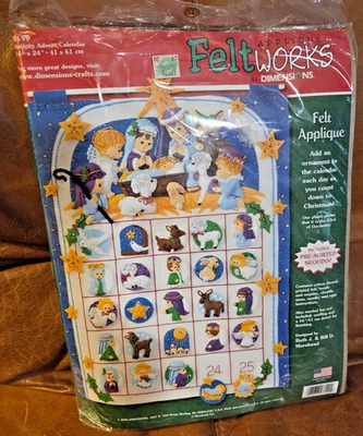 Vintage Dimensions Feltwork Nativity Advent Calendar # 8149 Sealed Package 2006 - Image 1 of 4