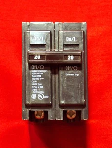 Cutler Hammer BR220 120/240VAC 20A 2-Pole Circuit Breaker - NEW - Picture 1 of 5