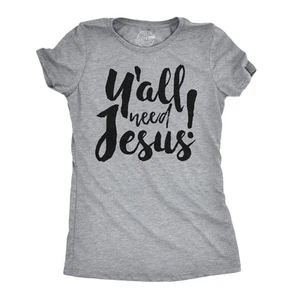 Womens Y'all Need Jesus Funny Religious Faith Christian Church Saying Jesus Cool - Picture 1 of 15