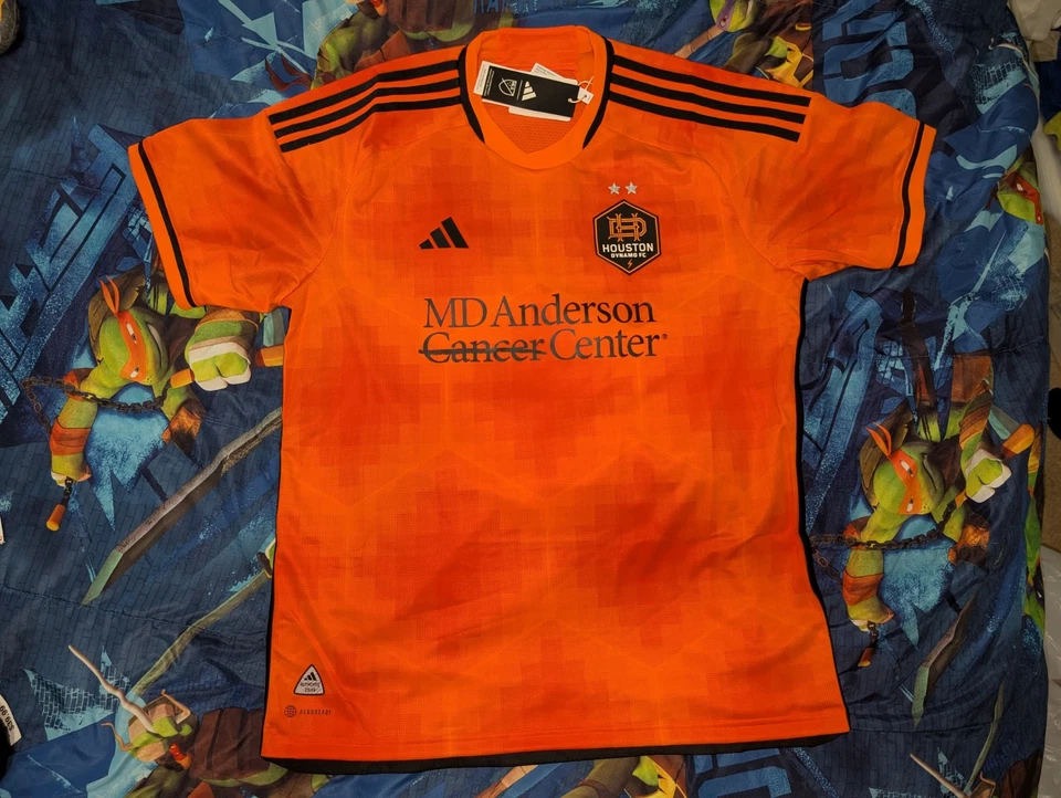 Adidas Men's Houston Dynamo 23/24 Authentic Orange Home Jersey Sz Medium HI1887
