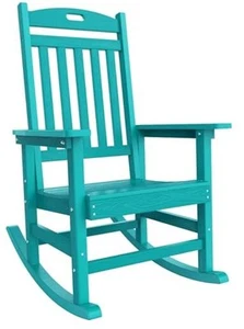 Outdoor Rocking Chair Oversized,Seat Depth 22",Backrest Height 31",Patio Poly - Picture 1 of 7