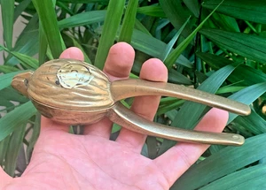 Vintage German Solid Brass Nut Cracker Walnut Shape Solid Messing RAFETSEDER - Picture 1 of 10