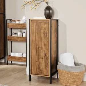 Locastra 3 Tier Cabinet Bathroom Storage Organiser Floor Unit Metal Frame Modern - Picture 1 of 7