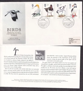 Great Britain 1989 cachet FDC first day cover & enclosure birds stamps - Picture 1 of 1