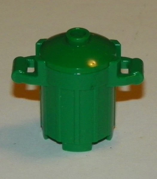 LEGO - Minifig Utensil, Container, Trash Can w/ Cover Holders - Green - Image 1 of 1
