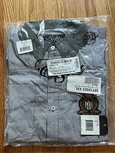 Eight 732 Shirt Mens 2XL Black Plaid Button Up Long Sleeve Workwear Adult - Picture 1 of 7