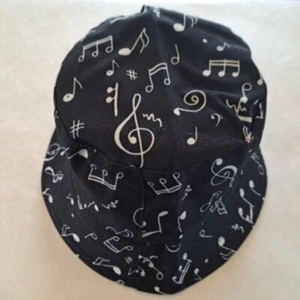 Nuevo Sombrero Cubo Notas Musicales Negro Adulto Verano Talla Única Banda de Profesores de Música Nuevo con Etiquetas - Imagen 1 de 3