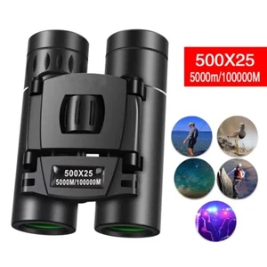 500x25 HD Powerful Zoom Binoculars Long Range Folding Mini Telescope BAK4 Optics - Picture 1 of 11