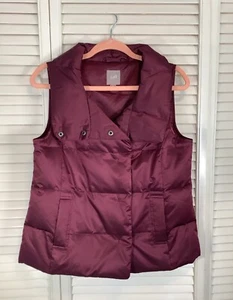J. Jill Down Puffer Vest Purple Burgundy Warm Women’s Size Small XS Petite - Picture 1 of 9