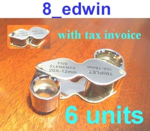 6 Units of 10x AND 20x Jeweler's Loupe Dual lenses, Local Fast Shipping ! - Picture 1 of 5