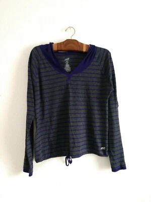 Camiseta con Capucha Avia Platinum Gris Púrpura Rayas Juniors XL Pecho 36" Foto 1 de 3