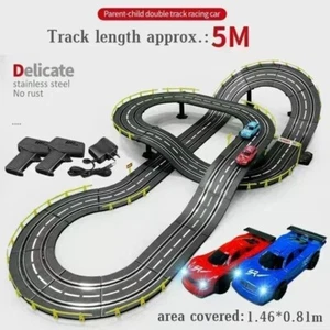 Electric Cars Racing Track Rail Car Double Remote Control Toy Circuit Railway Us - Picture 1 of 84