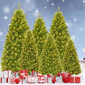 Christmas Tree Colorado Spruce 4/5/6/7/8FT Metal Stand Xmas Bushy Pine Branches - Picture 1 of 70