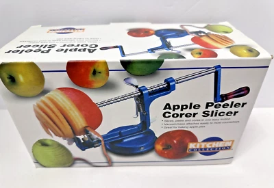 Kitchen Collection Vintage Style Manual Apple Peeler Corer Blue Suction Bottom - Image 1 of 3