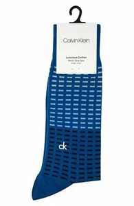 Calvin Klein Men's Tile Pattern Cotton Crew Socks, Olympian Blue 7-12 - Picture 1 of 1