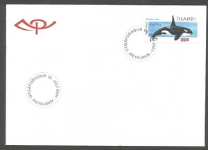 Iceland 2001 FDC Marine Mammals III Dolphin Overprint Very Good. - Picture 1 of 1