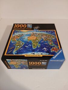 Ravensburger World Landmarks Map Softclick Premium 1000 Piece Puzzle No82366