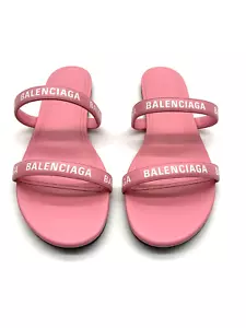 AUTH Balenciaga Logo Slide Sandal Size 7.5 US - Picture 1 of 6
