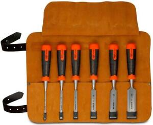 BAHCO 434-S6-LR SPLITPROOF 6pce CHISEL SET WITH LEATHER ROLL