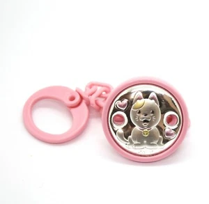 Pinza Ciuccio in Plastica Rosa con Placca Argentata - Gattino - Foto 1 di 2