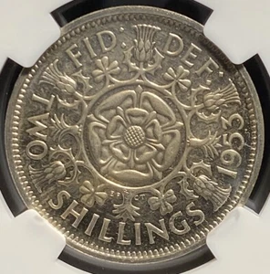 GREAT BRITAIN 1953 Elizabeth II Coronation PROOF 2S Two Shillings Coin, NGC PF63 - Picture 1 of 5