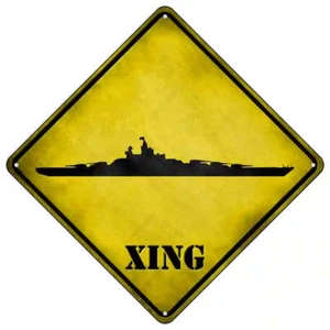 Letrero de metal diamante Battleship Crossing 16,5" X 16,5" - Imagen 1 de 1
