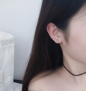 Ball hoops earring • earring huggy • ear jacket earring • ear cuff no piercing  - Picture 1 of 2