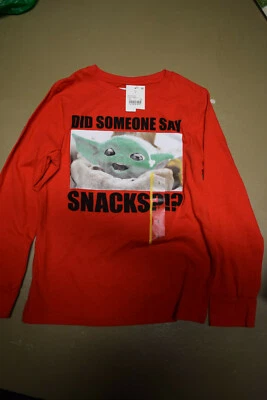 NWT Star Wars Mandolorian The Child Boys Long Sleeve Shirt - Red - Size S - Image 1 of 3