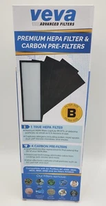 VEVA Advanced Filters Premium Hepa Filter 4 Activated Carbon Pre Filters B - Picture 1 of 4
