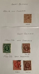 gb george v 5 used stamps With WM Either Sideways Or Inverted As Shown (lot 948) - Picture 1 of 1