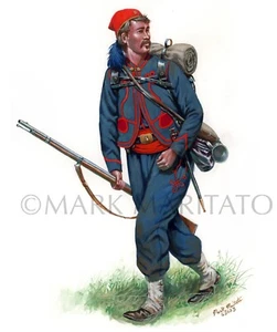 Mark Maritato Original Painting Artwork Civil War Soldier 9th NY Hawkins Zouaves - Picture 1 of 2