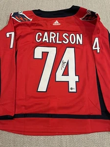 BECKETT COA JOHN CARLSON Signed Autographed Washington Capitals Hockey Jersey - Picture 1 of 2