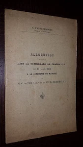 ALLOCUTION ABBE MUGNIER - Mariage Courten Berthault 1909 Châlons-sur-Saône - Picture 1 of 3