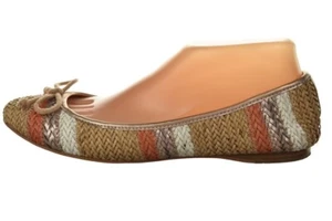Vince Camuto Lyon Damenschuhe Größe 8,5 38,5 beige gestreifte Ballerinas Freizeit - Bild 1 von 6
