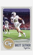 Brett Seither  NMT Custom Art Georgia Tech Yellow Jackets Custom Football Card!