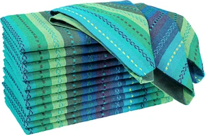 Hausattire Reusable Napkins Cloth Washable 100% Cotton Salsa Stripe 18X18 Inch D - Picture 1 of 12