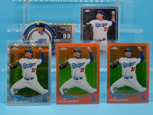 5 Card • 2013 Topps Chrome HYUN-JIN RYU RC Lot • Orange Xfractor #25 MB-51 SP - Picture 1 of 4