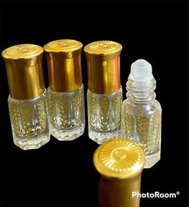 3ml Empty Glass Roll-On Atomizer Travel Attar Essential Oil Perfume Bottle 4 pcs - Picture 1 of 2