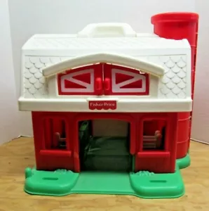 Fisher Price Little People Farmyard rot-weiße Scheune mit Silo von 1995 (564) - Bild 1 von 12