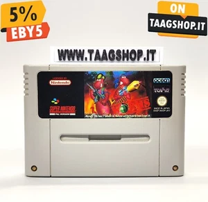 WORMS SUPER NINTENDO NES SNES PAL EUR UKV GIG IMPORT CIB etichetta OTTIMA - Foto 1 di 8