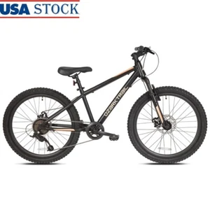 24" Mountain Bike 8 Speeds Youth Bicycle Front Suspension Dual Disc Brakes New - Picture 1 of 11