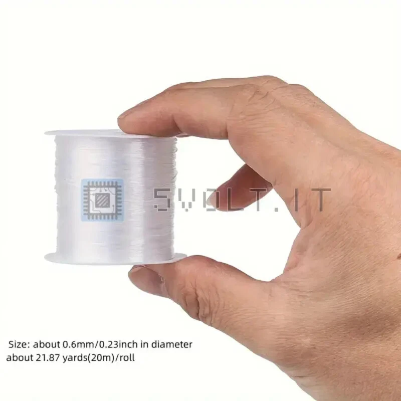 Rotolo Filo di Nylon Trasparente Pesca 0.5mmx20m - Immagine 1 di 1